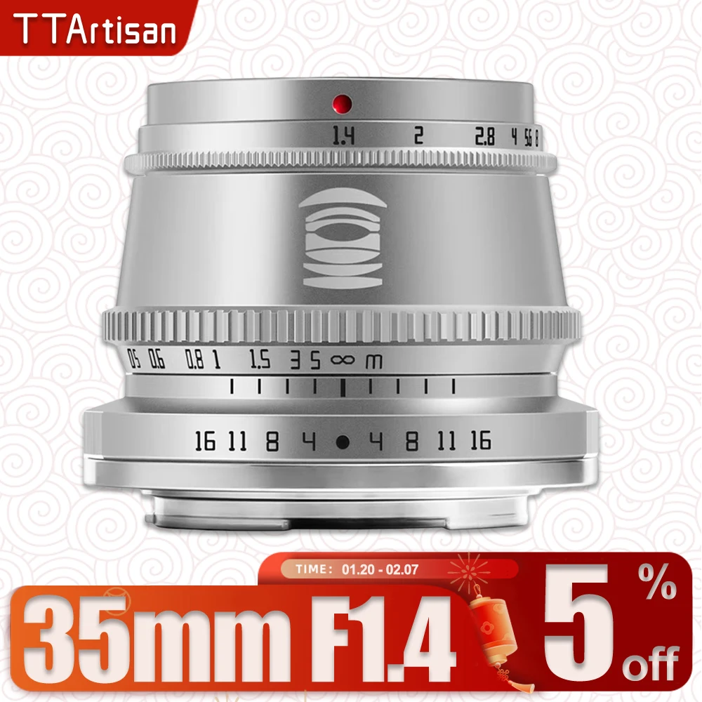 

TTArtisan APS-C 35mm F1.4 Manual Focus Potrait Lens for Sony E Fujifilm XF Nikon Z Canon RF L M43 Mount