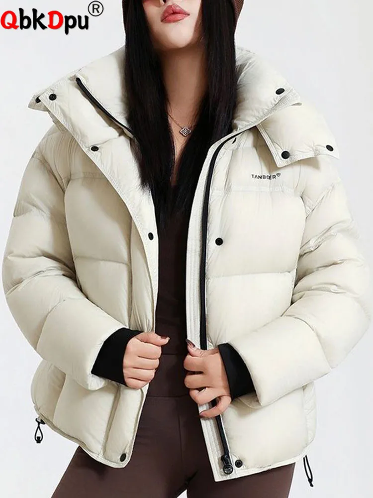 

Winter Warm Detachable Hood Outerwears Women Casual Zipper Thick Down Cotton Jackets Tops Korean Fashion Long Sleeve Chaquetas