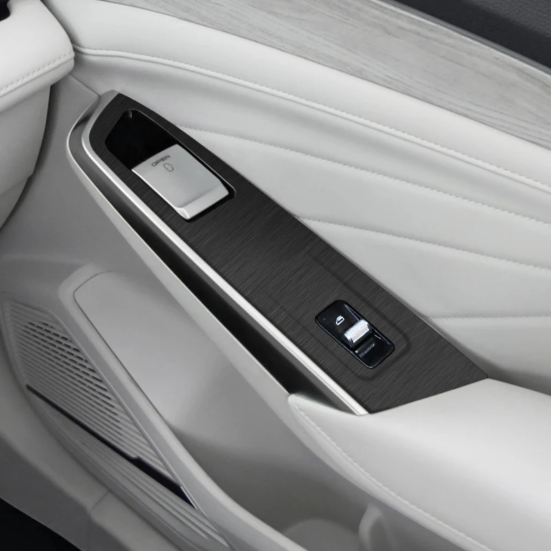 لجيلي Preface 2022-الحاضر LHD سيارة الكربون الأسود الداخلية ملصق رفع نافذة لوحة ملصق مائي والعتاد الباب الداخلي طبقة رقيقة واقية #3