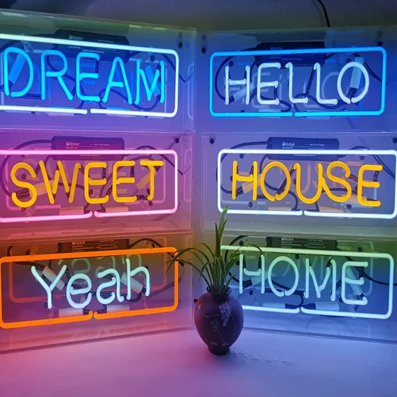 Acrylic Glass Neon Led Light Box Custom Neon Sign Personality Business Store Sign for Home Holiday Christmas Decor Neon Lamp