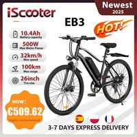 IScooter Electric Bike EB3 for Adult, E-bike Electric City Bike With 500W Motor, 36V 10.4AH Removable Lithium Battery