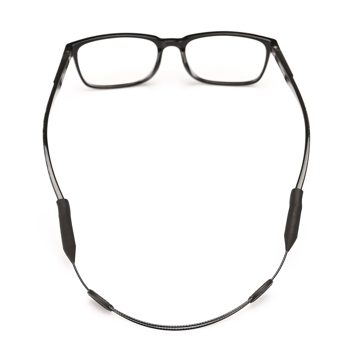 Adjustable Black Silicone Eyeglass Chain Rope Safety Glasses Strap Sports Eyewear Holder Outdoor Sports Glasses Cord