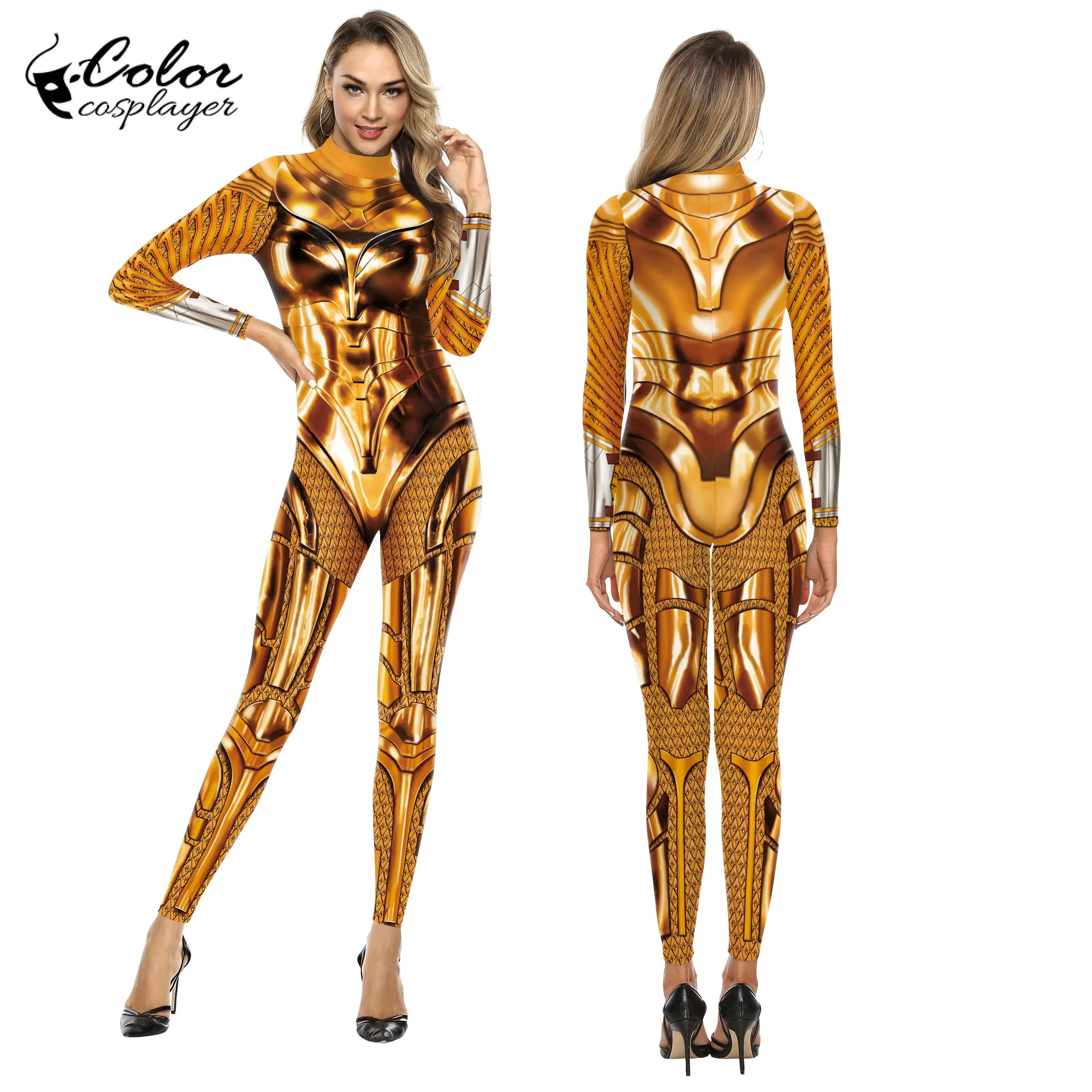 Color Cosplayer Bodysuits Cosplay 3D Printed Sexy Spandex Women Catsuit Long Sleeve Party Tight Jumpsuits Costumes Zentai Suit