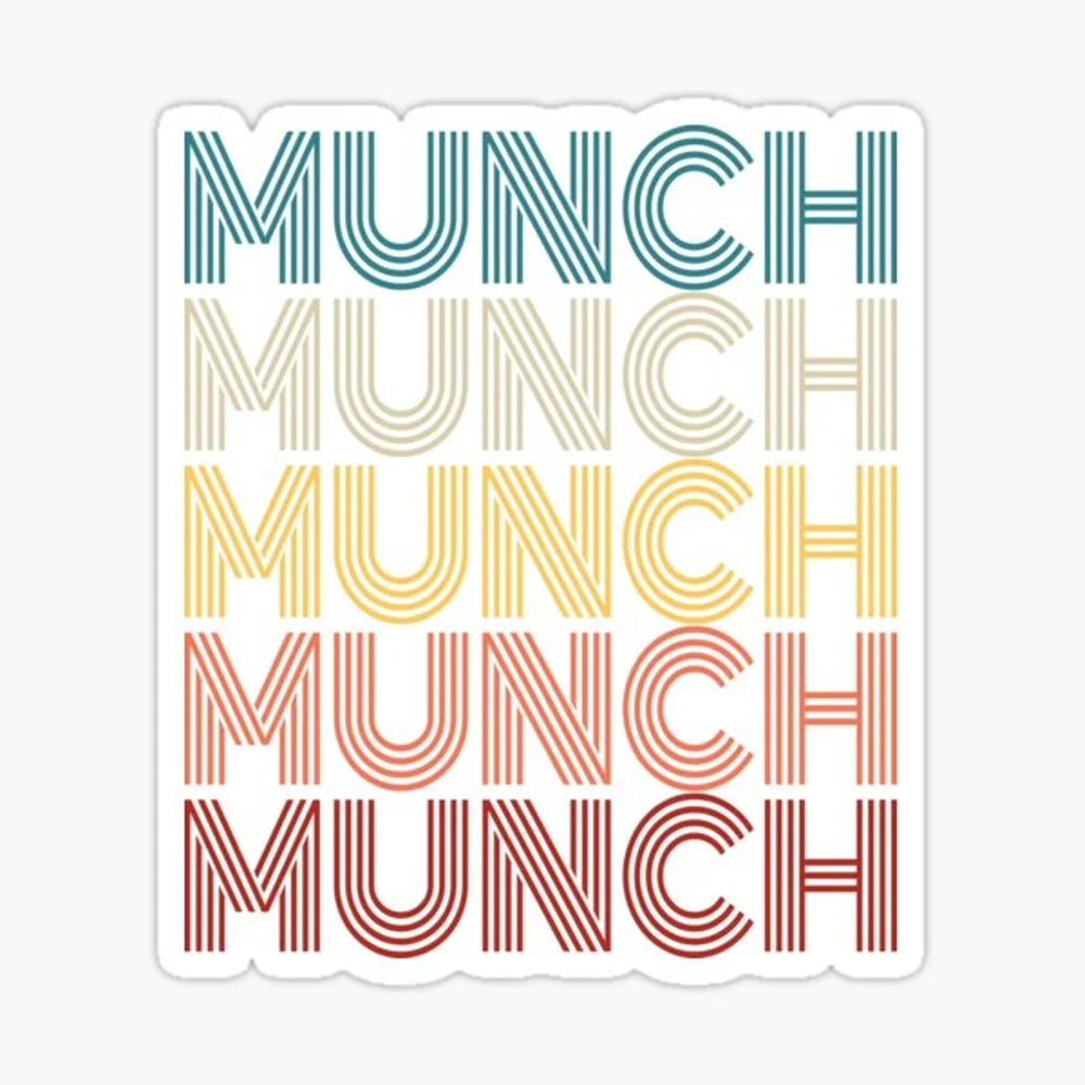 Retro Munch Funny Adult Humor Vintage Retro Munch Gear Sticker for Laptop Decor Bedroom Car Cute Cartoon Art Fashionable Public