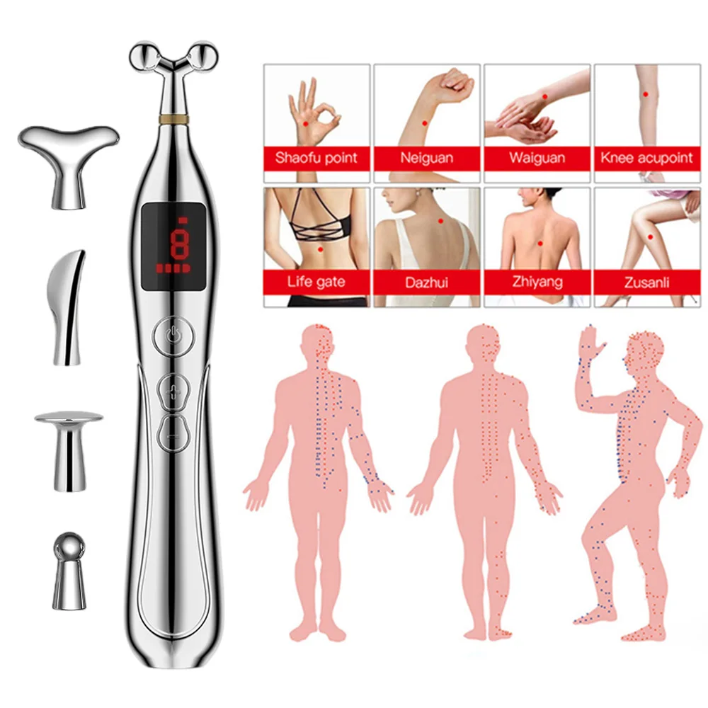 

Acupoint Massage Pen Multi-Function Electronic Acupuncture Laser Moxibustion Meridian Pressing Tens Therapy Energy Pain Relief