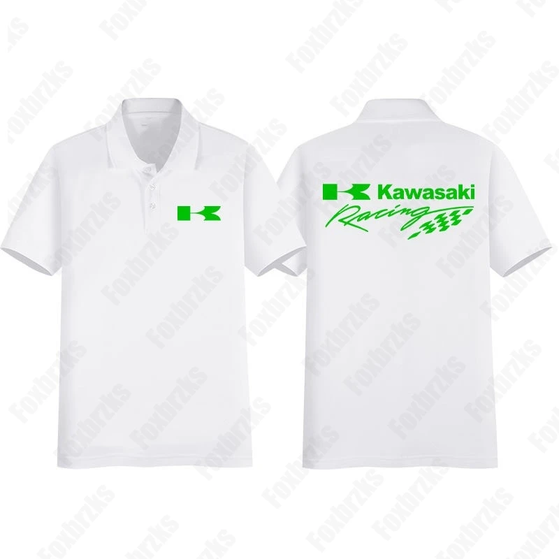 24 New Men Kawasaki Factory Team Racing SBK Motorcycle Cycling Suit Polo Shirt T-shirt KID/Adult Quick-Drying Sports Fitness Top