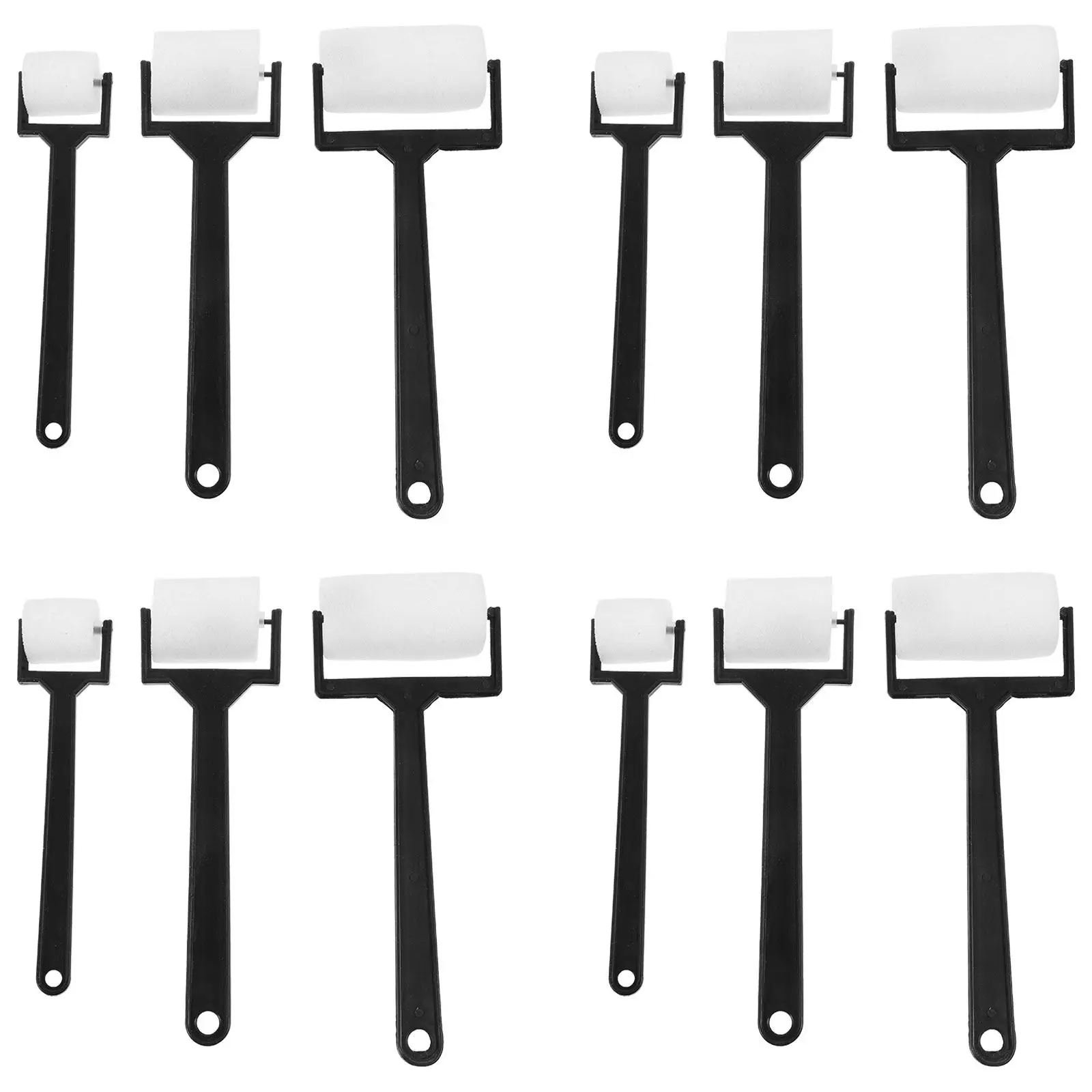 12Pcs Painting Brush Set Painting Sponge Brush Set for Preschoolers Home Kindergarten DIY Craft Smooth Easy Dry Clean
