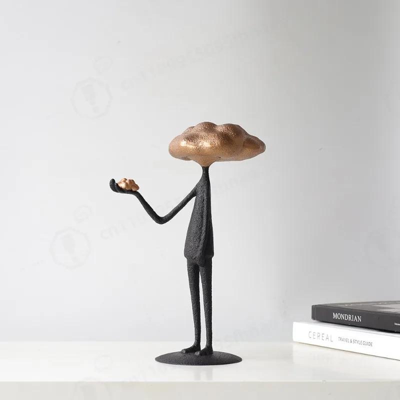 Minimalist Abstract Cast Iron Human Statue Decor Art Craft For Household TV Stand Office Display Shelf, Small Desktop Furnishing
