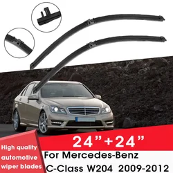 자동차 와이퍼 블레이드, 메르세데스 벤츠 C 클래스 W204, 2009-2012, 24 인치 + 24 인치, 앞 유리, 깨끗한 천연 고무, 자동차 액세서리