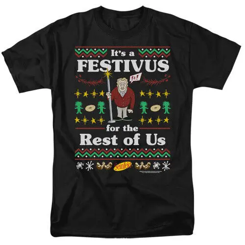 

Seinfeld Festive Festivus T-Shirt Black