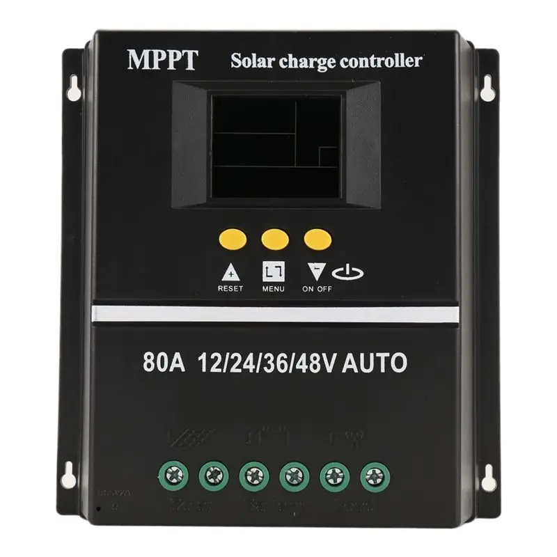 B23B 80A MPPT/PWM 12V/24V/36V/48V Solar Charge Controller Auto Controller Tools Solar PV Battery With LCD & Dual USB