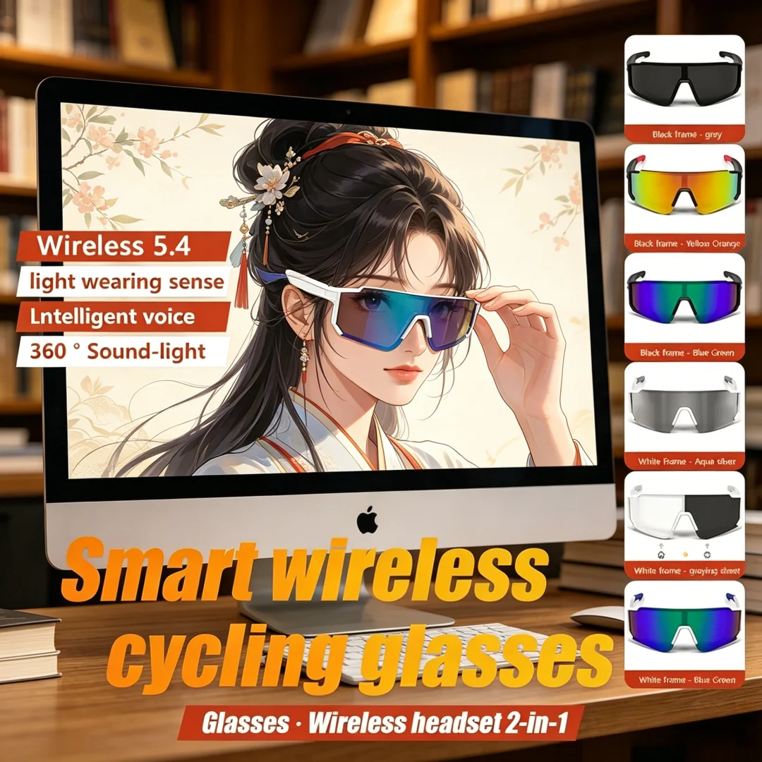 

Scintillant Elite AI Smart Glasses Newest Audio Outdoor Smart Glasses Wireless Bluetooth Call Music Cycling Sports Headphone