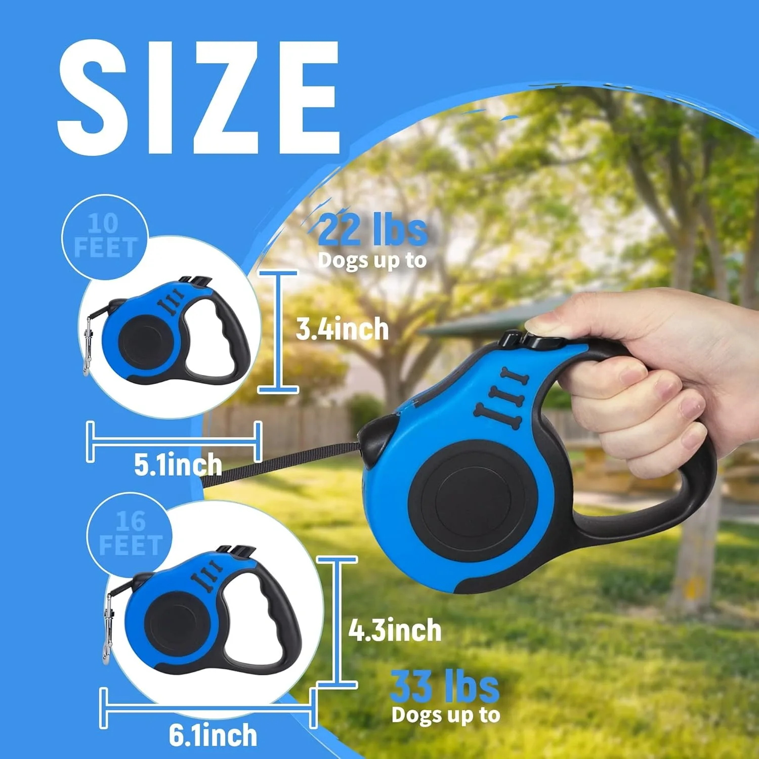 Retractable Dog Leash for Small Medium Large Dogs Cat Durable 10FT Non-Slip Handle Automatic Telescopic Pet Leash