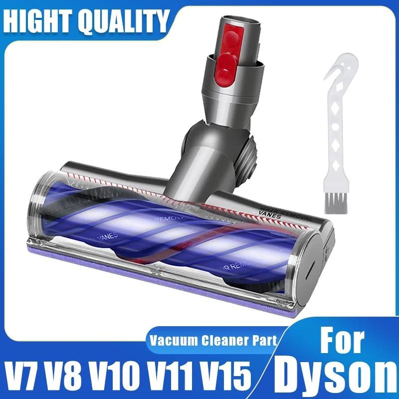 Upgraded Brush Head For Dyson V7 V8 V10 V11 V15 Vacuum Cleaner,Direct Drive Anti Winding Brush,With de-tangling vanes