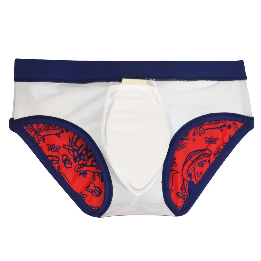 2026 printed striped red triangle swimming belt cup trendy vacation briefs UXH083-1