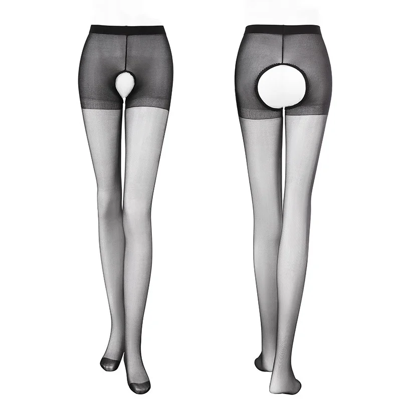 

Sexy women's high waisted slit pantyhose, sexy transparent multi-color pantyhose, no crotch long socks, sexy long socks
