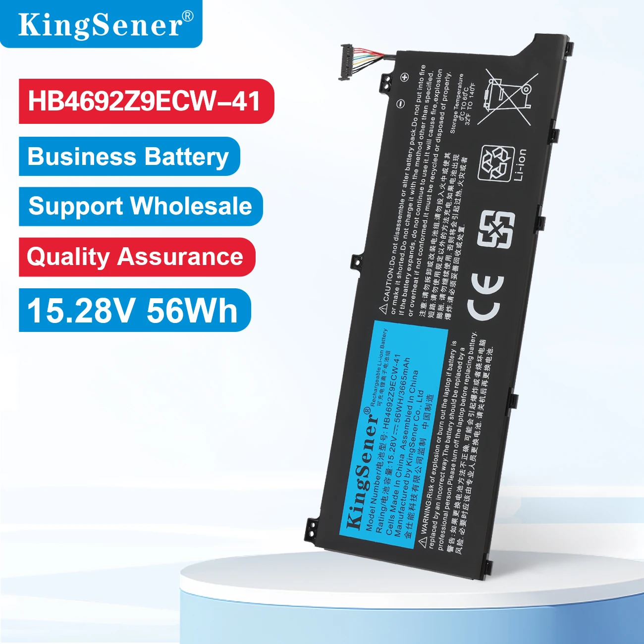 KingSener HB4692Z9ECW-41 4ICP5/62/81 Battery For Huawei Honor MateBook D14-53010TVS Magicbook 14 HB4692Z9ECW-22A NBLK-WAX9X 56WH