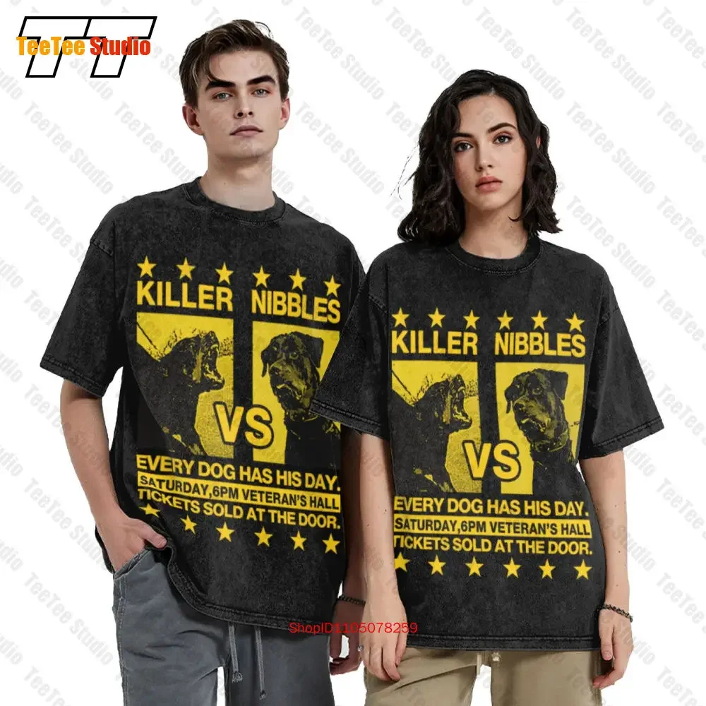 669-Killer Vs Nibbles Half Baked Comedy Movie Vintage Oversized T-Shirt SZ3B