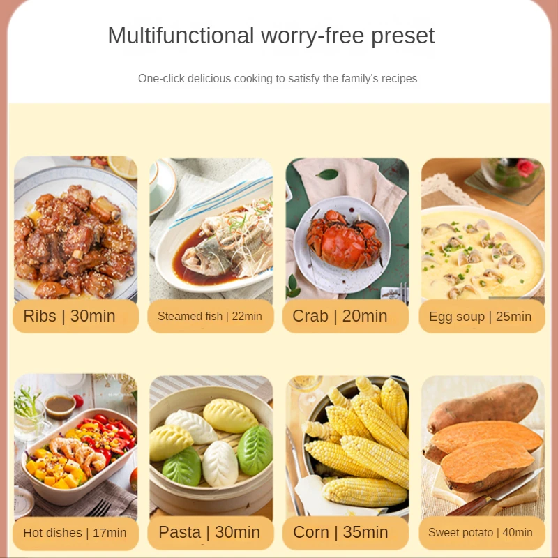 Multi funcional vapor elétrico doméstico pequeno vapor pode ser reservado regularmente mini fogão de dupla camada