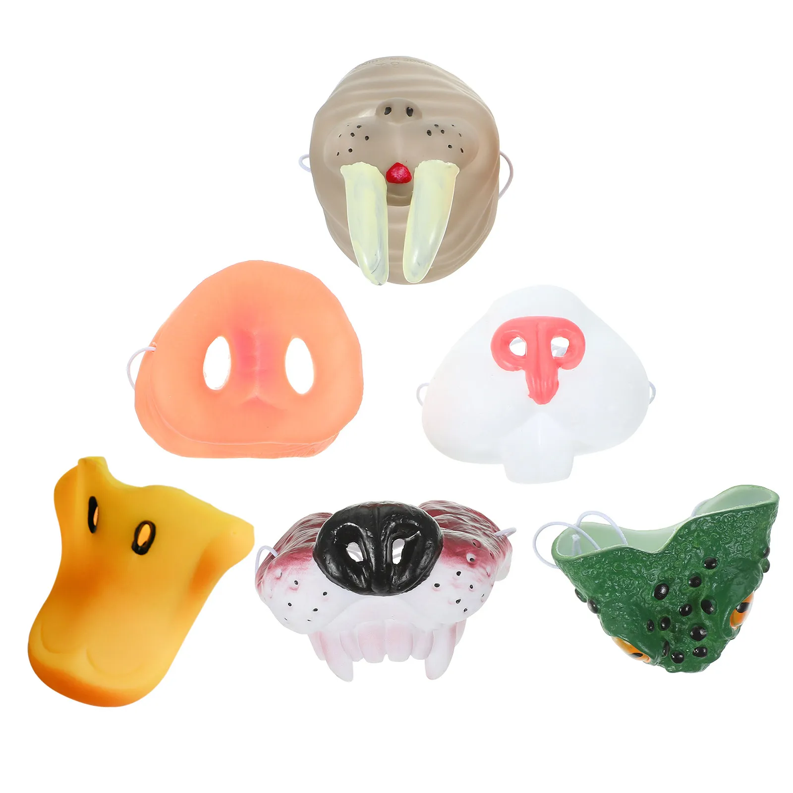 

1Set Vinyl Animal Nose Mask Set Halloween Party Cosplay Prop Funny Simulation Nose for Costume Carnival Dress Up Performance
