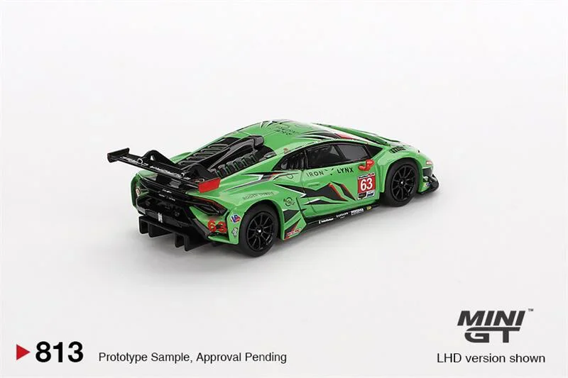 (Pre-order) MINI GT 1:64 Lambo Huracán GT3 EVO2 #63 Iron Lynx Green LHD - Paper box Diecast Model Car