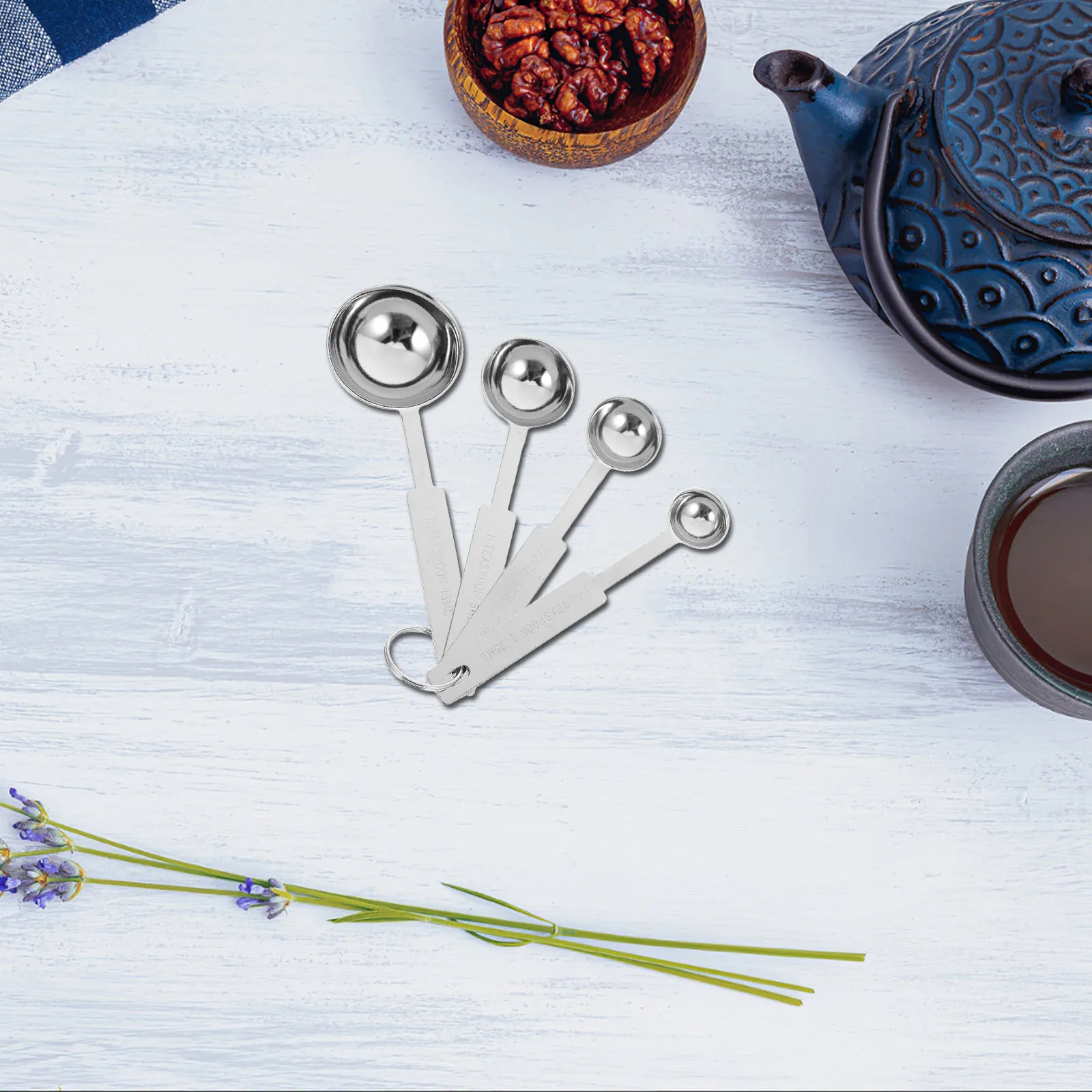

4Pcs Measuring Spoons Set Stainless Steel Kitchen Essentials for Baking Cooking Precise Measurement Tools Metal Cooking Gadgets