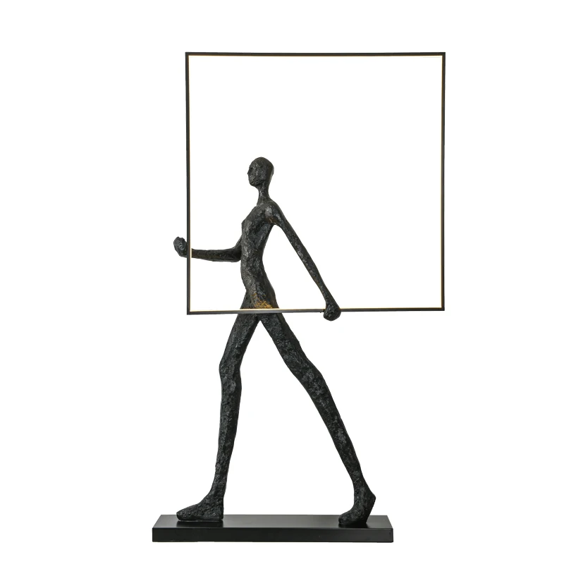 Creative humanoid sculpture Floor-to-ceiling exhibition Office abstract art ornament Living room lamp Luxury floor lamp