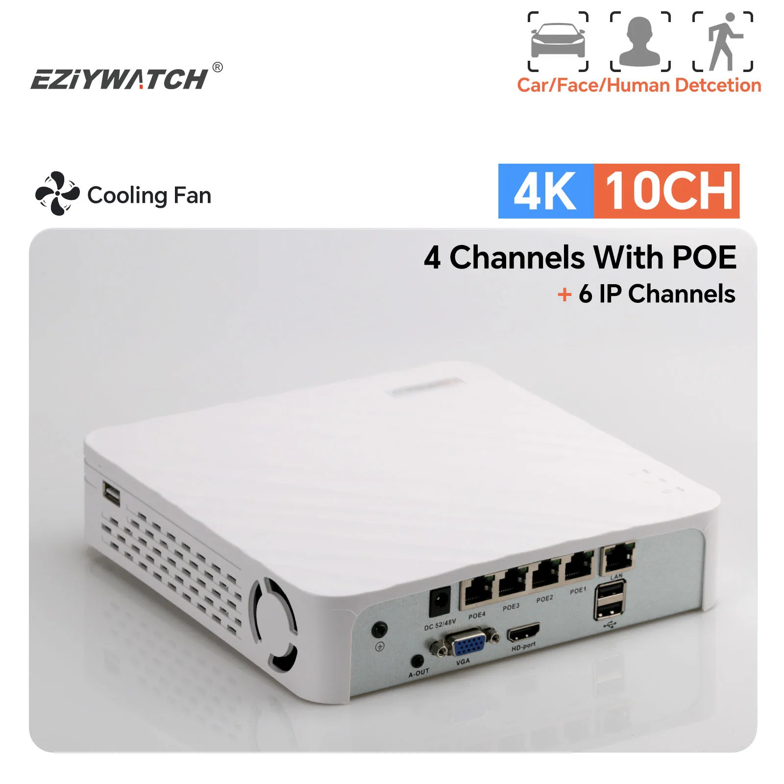 

H.265 4K Nvr Poe 4ch Recorder Onvif Mini Nvr Recorder Cctv System Ip P2p Xmeye Nvr 4k for Ip Cameras Xvr Face Recognition