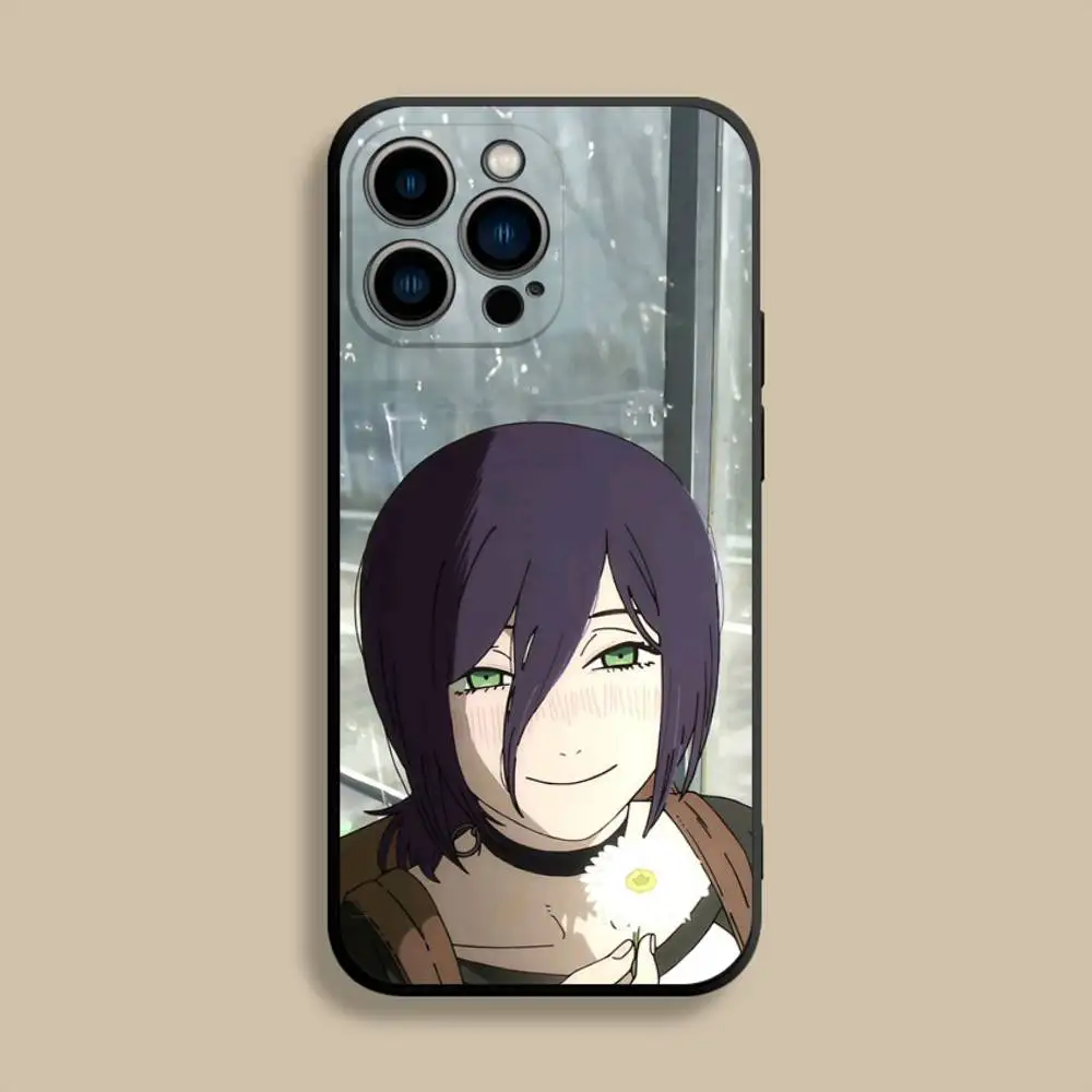 C-체인소맨 R-레제 아이폰 17,16,15,14,13,12,프로,맥스,플러스,E,SE4,에어,미니용 블랙 소프트 커버 폰 케이스