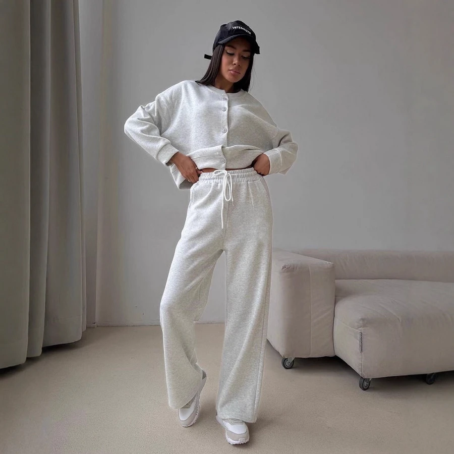 

Two-piece Sportswear Women Tracksuit Women Jogger Sweatshirts Autumn Winter Sports Elastic Waist Streetwear Pants Matching Sets