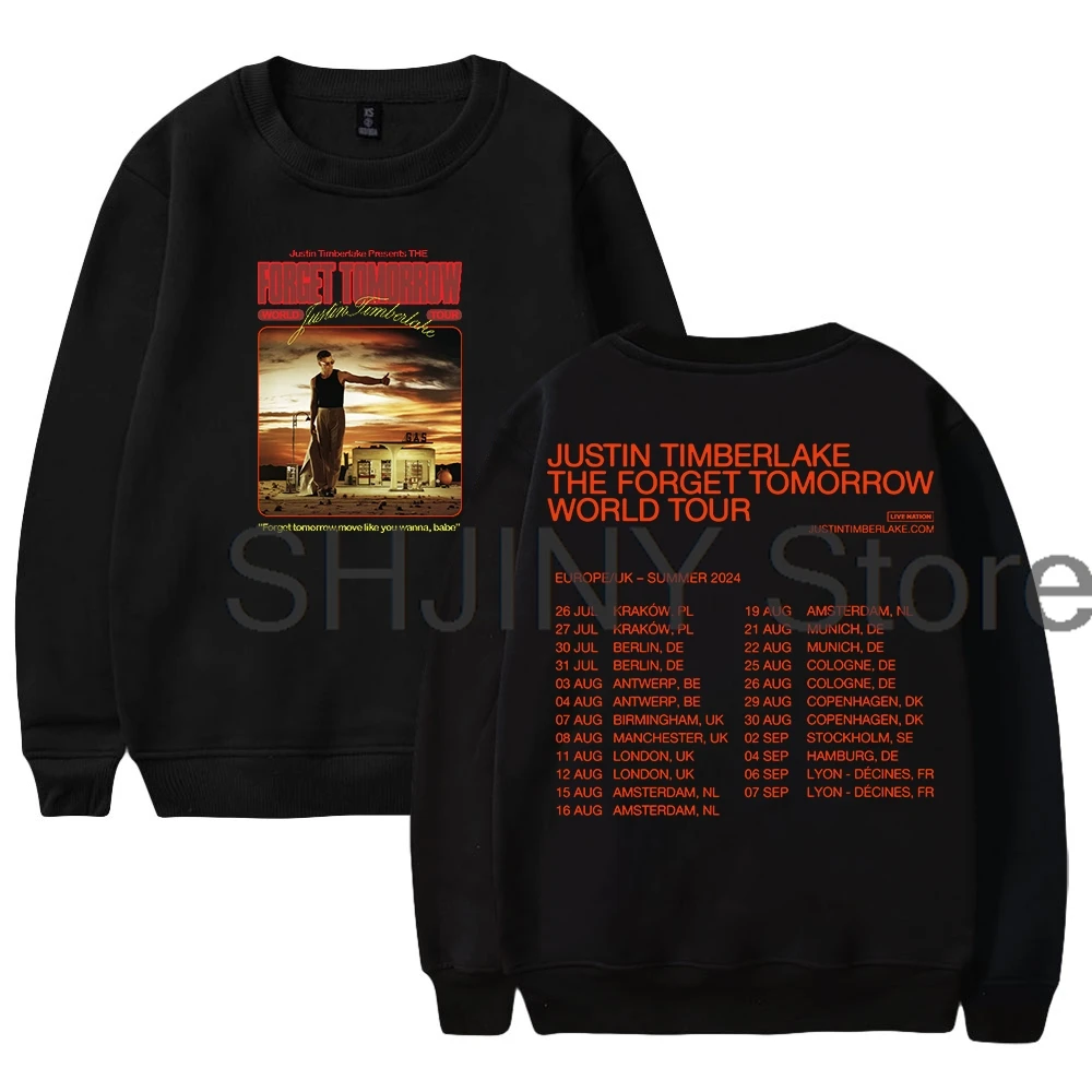 Justin Timberlake The Forget Tomorrow World Tour Europe Summer 2024 Merch Long Sleeve Streetwear Women Men Sweatshirts