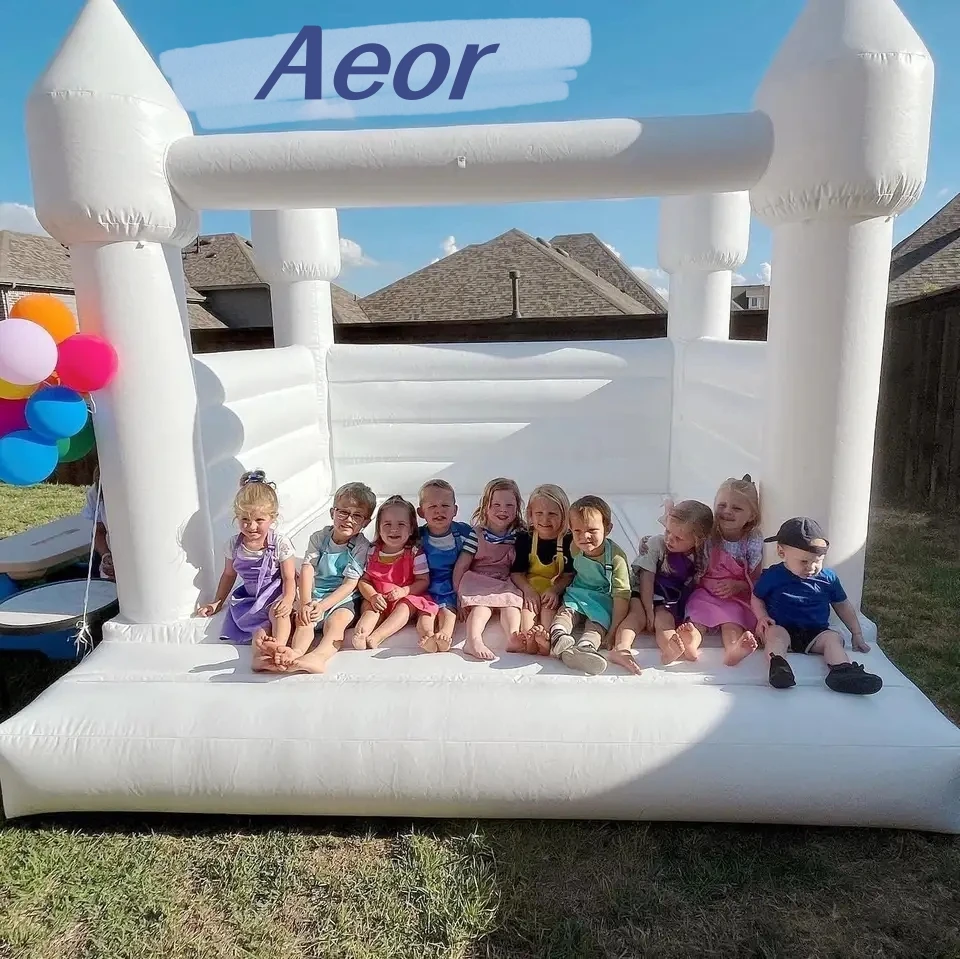 الأبيض PVC مخصص الزفاف الحارس الاطفال الكبار الأطفال في الهواء الطلق نفخ القفز القلعة لتأجير الحدث الحزب