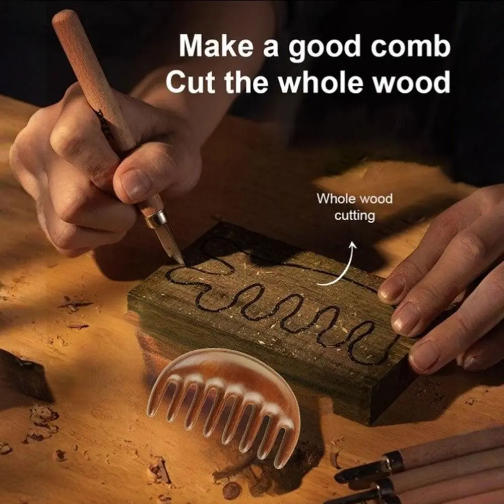 

Новая массажная расческа с 8 зубьями из дерева санда, антистатическая расческа с широкими зубьями, массажный инструмент для тела для кровообращения, меридиана тела