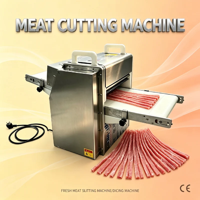 Commercial Meat Slicing Strip Cutting Machine Multifunctional Fresh Meat Cutter For Beef Fish Lamb Chicken Breast Shredding Dic