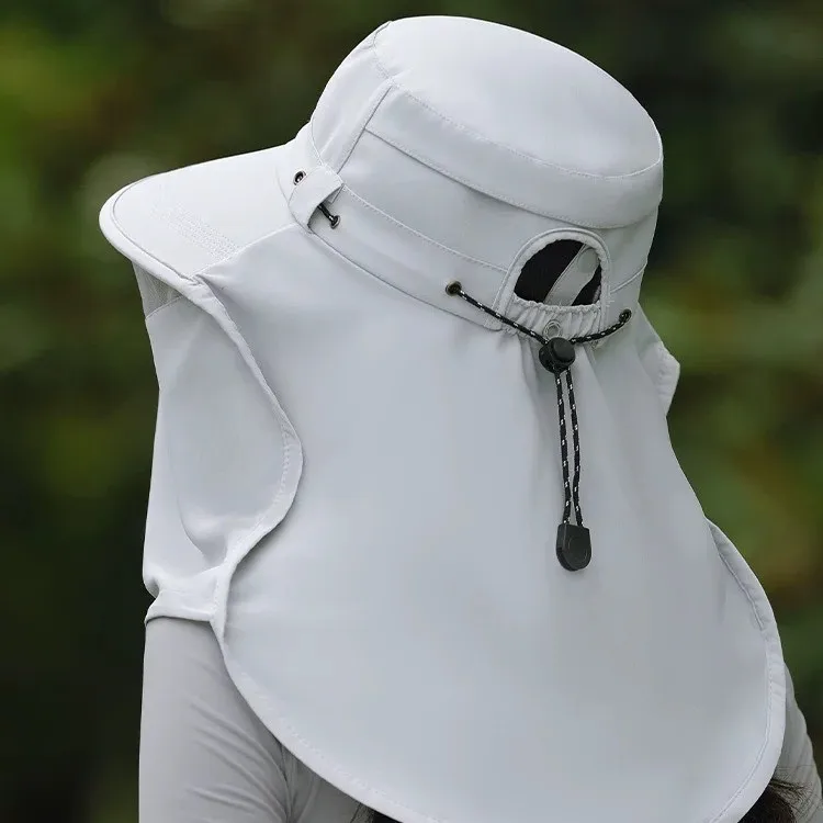 قناع حماية للرقبة، قبعة واقية من الشمس، قبعة صيفية للسيدات من جميع النواحي لتغطية الوجه في الهواء الطلق وركوب الدراجات والسفر عبر الحدود