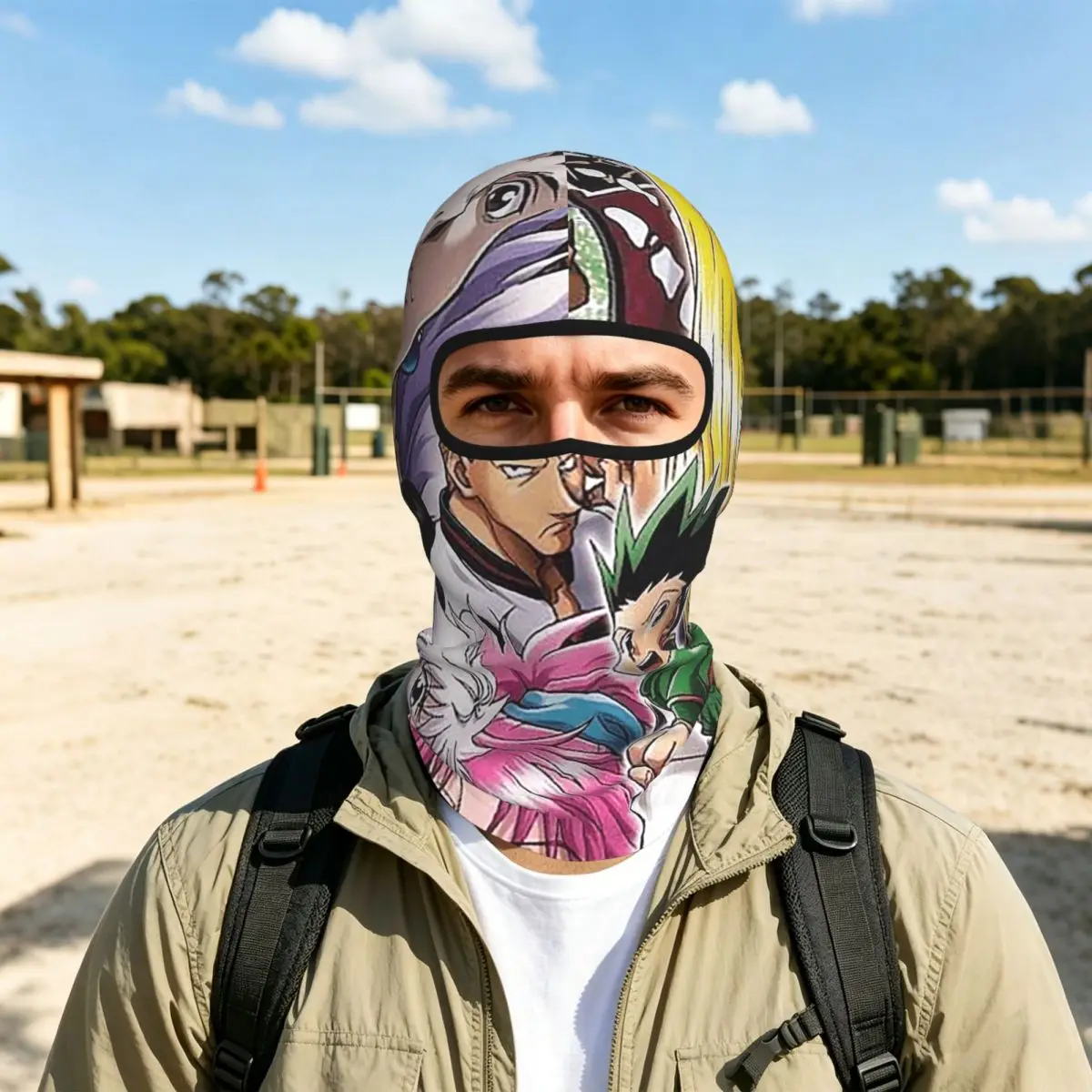 Anime HXH Hunter X Hunter Breathable Thin Balaclava Full Face Mask Sun Protection Neck Gaiter For Motorcycle Cycling Outdoor