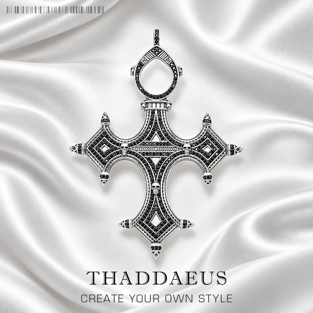 Traditional Symbolism Cross Pendant Brand New Fine Jewelry Europe Accessorie 925 Sterling Silver Vintage Gift For Women Men