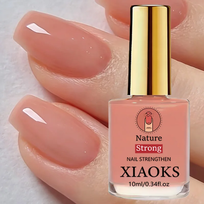 Creamy Peach Nail Strengthening Oil, Naturally Quick-Drying, No-Bake Required, Long-Lasting Shine for Nails, Protects Thin and Sensitive Nails