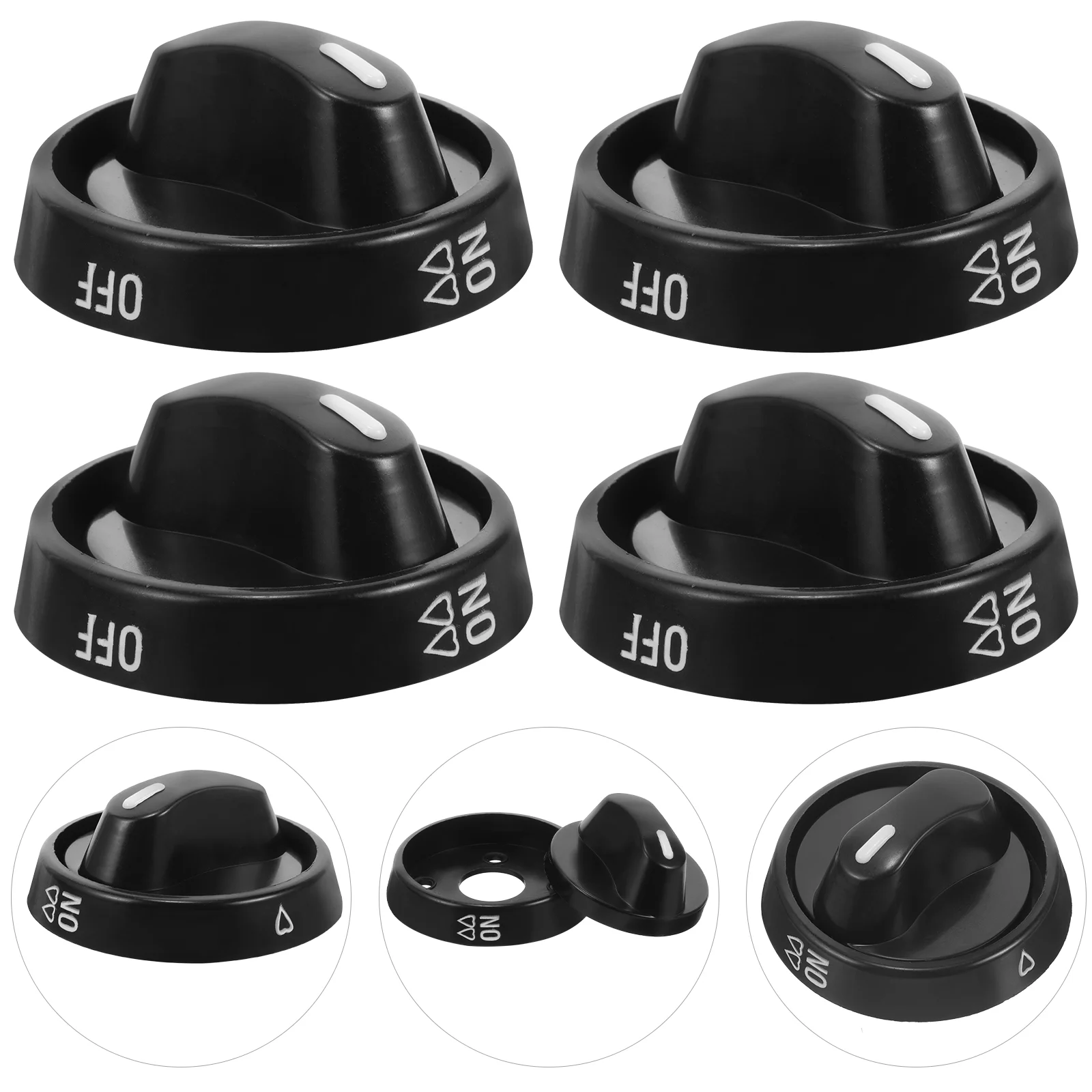 

4 Pcs Universal Gas Stove Knobs Sturdy Practical Cooktop Accessories for Plastic Cooking Switch Easy to Replace