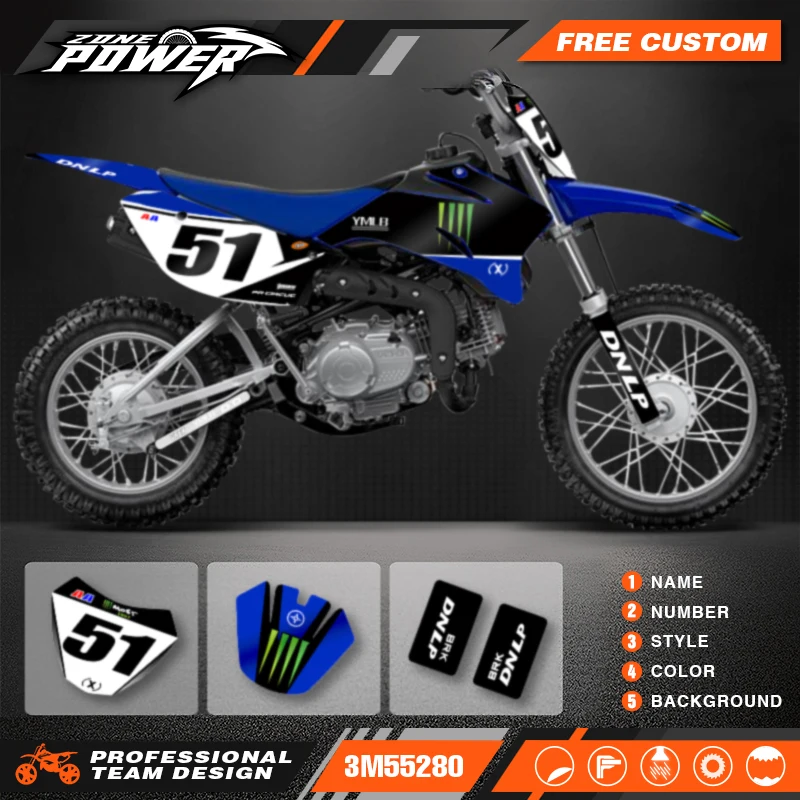 Powerzone For Yamaha TTR110 2008-2015 2016 2017 2018 2019 2020 2021 Custom Backgrounds Graphics Decals Sticker Kits 02