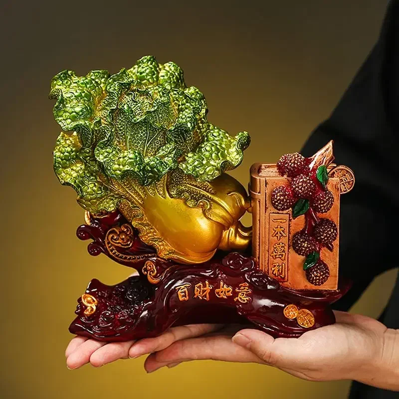 

Fortune Resin Cabbage Ornaments Home Desktop Decorations, Office Furnishings Store Opening Crafts