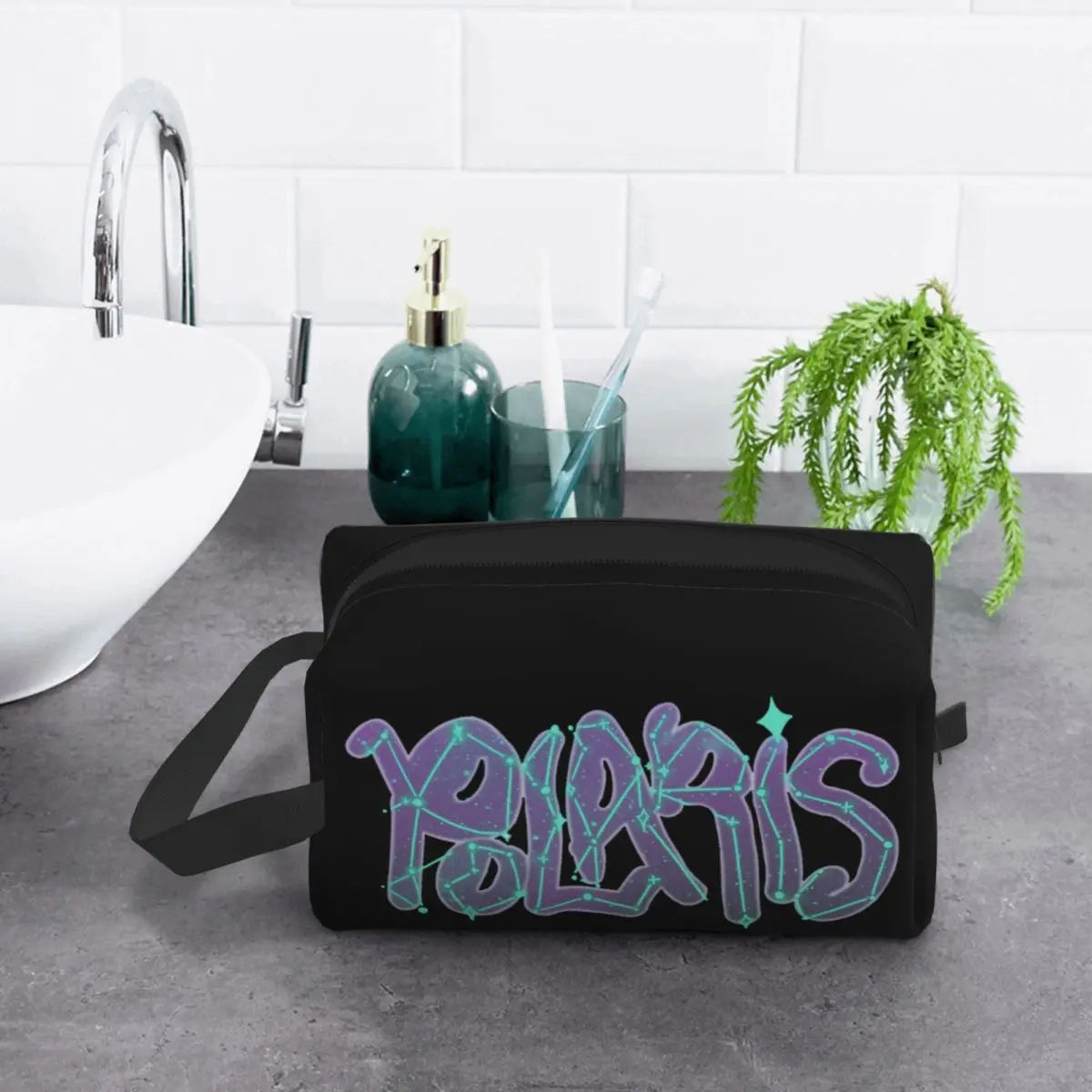 

Polaris Saiko 1371KM Makeup Bag Cosmetic Organizer Storage Dopp Kit Toiletry Cosmetic Bag for Women Beauty Travel Pencil Case
