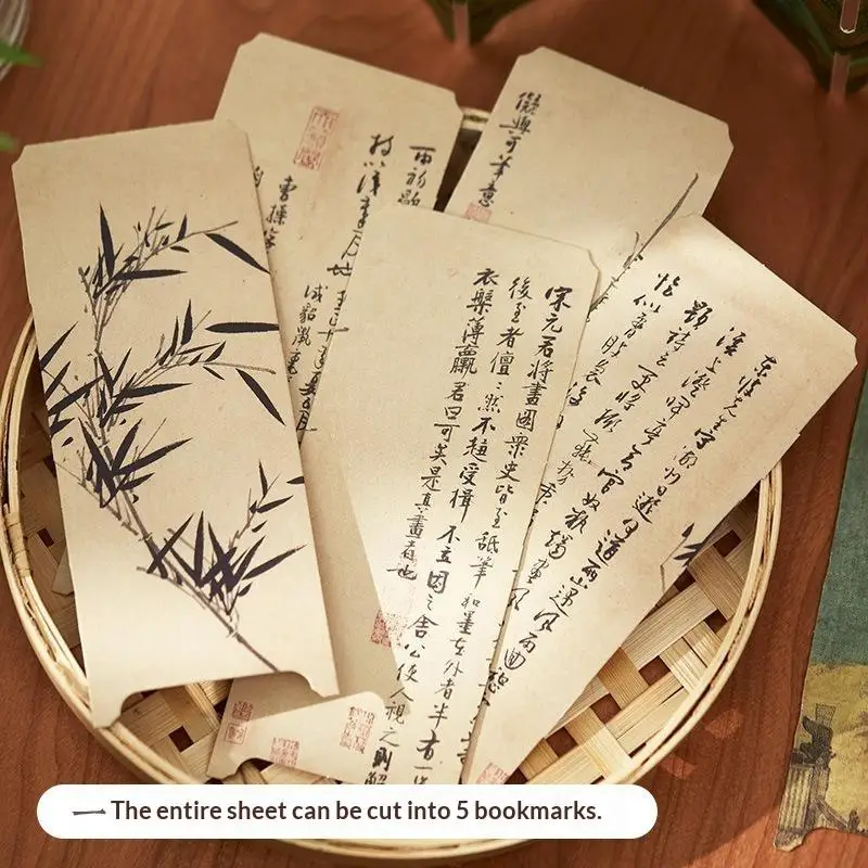 Chinese Style Folding Screen Bookmark Vintage Calligraphy Painting Book Marker Creative Reading Page Tag For Student Book Decor