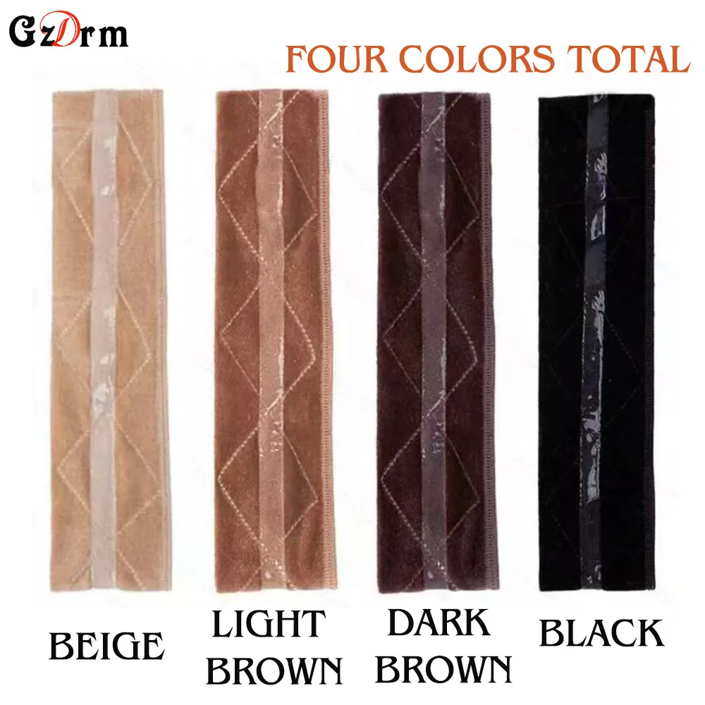 Non-Slip Adjustable Fasten Wig Bands with Wavy Silicone Wig Grip Band Flexible Velvet Scarf Adjustable Comfort Headband Wig