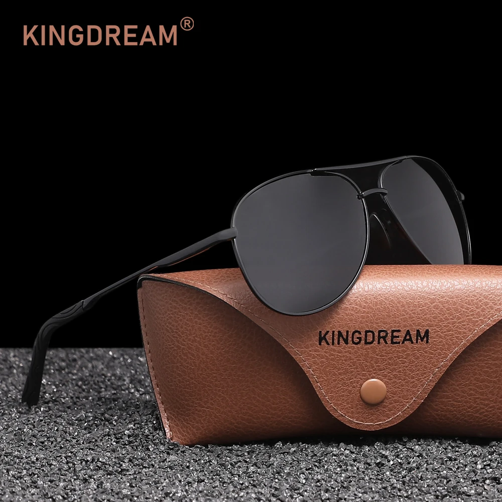 KINGDREAM Herren-Piloten-Sonnenbrille, polarisierte Sonnenbrille mit Metallrahmen für Damen, klassische Fahrbrille, UV400