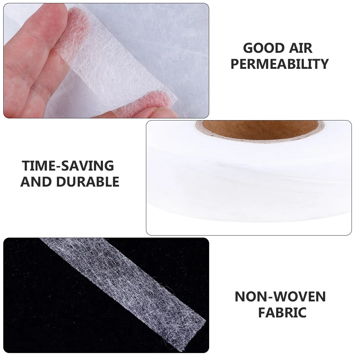 2Pcs Double Sided Iron- Hemming Tape for Jeans Skirts Trousers Cotton Denim Fabric Non-Woven Fusible Adhesive Web