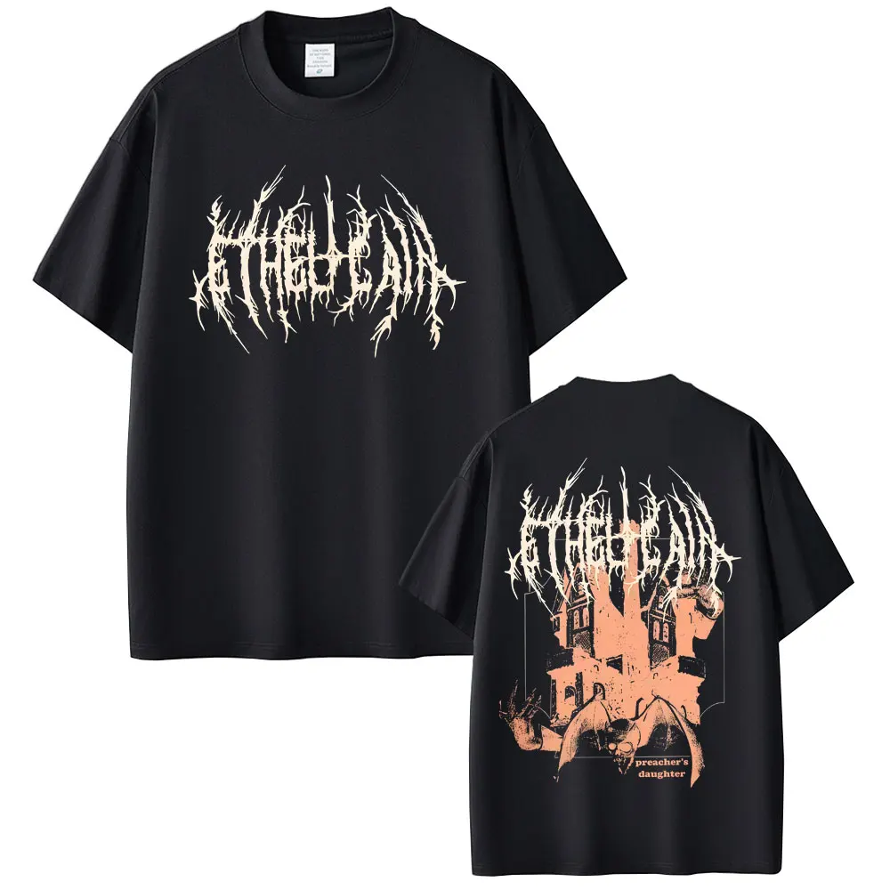 Singer Ethel Cain Preacher's Daughter Graphic T-shirt Men Women Vintage Gothic Oversized Short Sleeve T Shirt Men's Cotton Tees