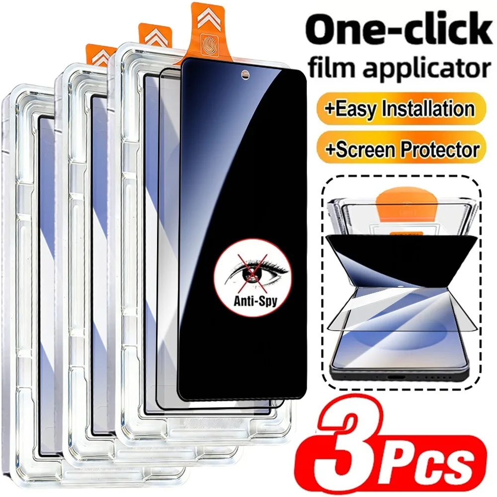 

Easy Install Tempered Glass Privacy/HD Clear Screen Protectors for Samsung Galaxy S26 S25 S24 Plus Ultra Anti-spy Auto Fit Kit