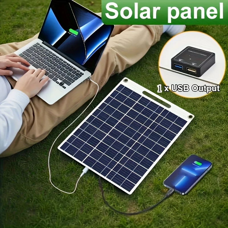 Dispositivo de Carregamento Portátil USB 5V3W para Celular ao Ar Livre, Painel Fotovoltaico Solar Flexível