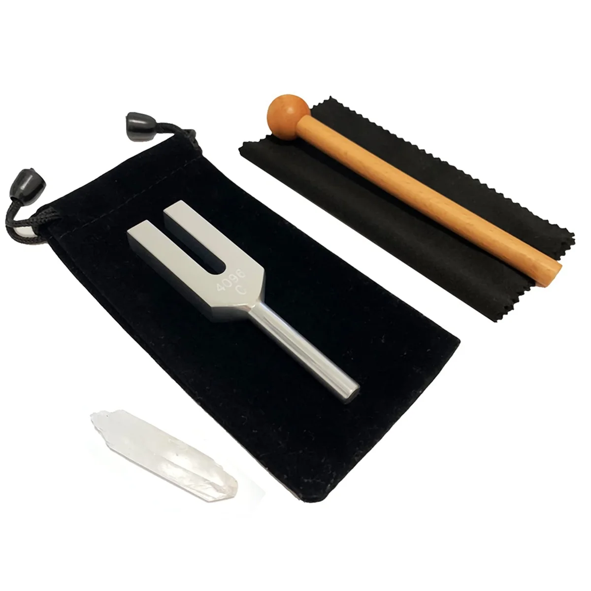 4096 Hz Tuning Fork, Crystal Tuning Fork for Healing, Medical-Grade with Wood Hammer and Soft Storage Bag